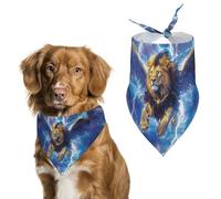 Thunder Lion Dog Scarf Triangle Bandana Happy Easter Soft Puppy Scarfs Gifts for Medium Large Pets