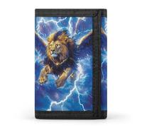 Thunder Lion Mens Trifold Wallet Classic Credit Card Case Slim Purse with ID Window