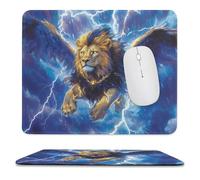 Thunder Lion Mouse Pad with Stitched Edges Non-Slip Waterproof Mousepads for Laptop Games Desktop