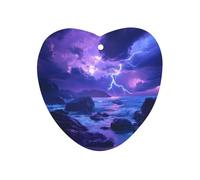 Thunder Over Ocean Purple 1Pcs Car Air Freshener Automotive Aromatherapy Tablets Hanging Scented Cards for Room Bathroom Love form