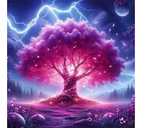 Thunder Pink Tree 1000 Piece Jigsaw Puzzles for Adults and Kids, Impossible Puzzle, Jigsaws 1000 pieces for adults Gifts, Difficult jigsaw puzzles for The Whole Family