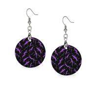Thunder Print Wood Earrings Personalized Dangle Earring Pendants Charms for Woman Jewelry
