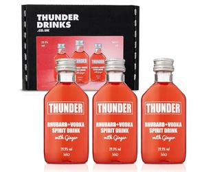 Thunder Rhubarb & Ginger Vodka - Distilled Five Times Flavoured Vodka - Tantalisingly Tasty Premium Vodka - Made from All Natural Ingredients - 29.9% ABV - 3 x 5 ottles
