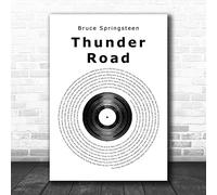 Thunder Road Vinyl Record Song Lyric Quote Print