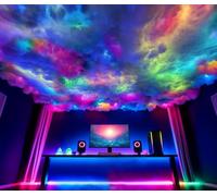 Thunder Smart LED 3D Cloud Light, Atmospheric Bedroom, Sound Sync, App Control, Ceiling Clouds (16 Square Metres)