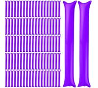 Thunder Sticks 100 Pcs Boom Stick Inflatable Spirit Sticks Cheerleading Plastic Boom Stick Noise Makers for Sporting Events Dance Basketball Football Purple Thunder
