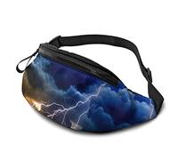 Thunder Storm Rain Fanny Pack Waist Bags for Women & Men, Casual Belt Bag Crossbody Bum Bag with Adjustable Strap for Outdoors Running Hiking