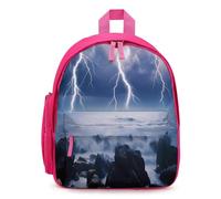Thunder Storms Over Sea Cute Backpack Small Daily Daypack Travel Shoulder Bag with Adjustable Strap Funny Graphic