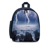 Thunder Storms Over Sea Cute Backpack Small Daily Daypack Travel Shoulder Bag with Adjustable Strap Funny Graphic