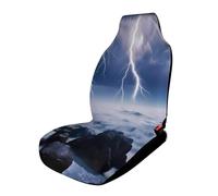 Thunder Storms Over Sea Cute Car Seat Covers 1PCS | Breathable Front Seat Protectors Easy to Install Fits for Most Cars