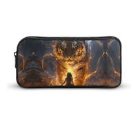 Thunder Tiger and Human Cute Pencil Case Large Capacity Portable Zippered Pen Pouch Bag for Office Unisex