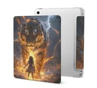 Thunder Tiger And Human Cute Tablet Case with Pencil Holder Lightweight Hard Protective Cover Compatible with Ipad 2020 /Pro 2020/2020 AIR 4 /Pro 2021