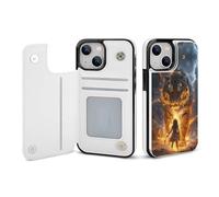 Thunder Tiger And Human Printed Wallet Phone Case Slim Cute Cellphone Protective Cover Unisex Compatible with iPhone iPhone 13/13 Pro/13 Pro Max/13 Mini