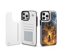 Thunder Tiger And Human Printed Wallet Phone Case Slim Cute Cellphone Protective Cover Unisex Compatible with iPhone iPhone 13/13 Pro/13 Pro Max/13 Mini