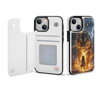 Thunder Tiger And Human Printed Wallet Phone Case Slim Cute Cellphone Protective Cover Unisex Compatible with iPhone iPhone 13/13 Pro/13 Pro Max/13 Mini