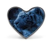 Thunder Tiger Heart Badge Pin Metal Reel Pins Memorial Brooch Button Lapel Pins for Backpack Wedding