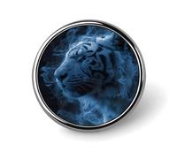 Thunder Tiger Round Badge Pin Metal Memorial Brooch Button Lapel Pins for Backpack Wedding
