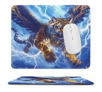 Thunder Tiger with Wings Mouse Pad with Stitched Edges Non-Slip Waterproof Mousepads for Laptop Games Desktop