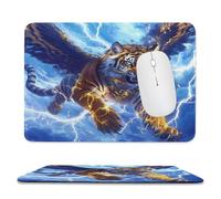 Thunder Tiger with Wings Mouse Pad with Stitched Edges Non-Slip Waterproof Mousepads for Laptop Games Desktop