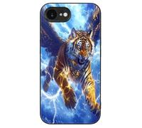 Thunder Tiger with Wings Slim Glass Case Protective Classic Cell Phone Basic Cases Compatible with iPhone 16/16 Plus/16 Pro/16 Pro Max/16 E