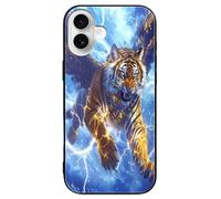 Thunder Tiger with Wings Slim Glass Case Protective Classic Cell Phone Basic Cases Compatible with iPhone 16/16 Plus/16 Pro/16 Pro Max/16 E