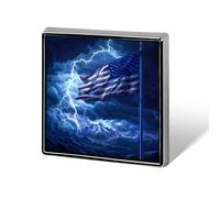 Thunder U.S. Flag Square Metal Brooches 1 Inch Memorial Badges Exquisite Decorations Pins for Clothing