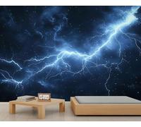 Thunder Wall Murals, Lightning Mural, Natural Landscape Wallpaper for Renters Living Room Bedroom Corridor TV Background Decor - 78.7" W x 55.1" H