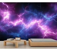 Thunder Wall Murals, Lightning Mural, Thunder Wallpaper for Renters Living Room Bedroom Corridor TV Background Decor - 150x100cm