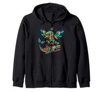 Thunderbird and Whale Pacific Northwest Coast Legend Zip Hoodie