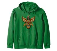 Thunderbird Eagle Folk Art Native Spirit Bird Zip Hoodie