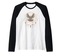 Thunderbird Native American Tribal Dreamcatcher Minimal Art Raglan Baseball Tee