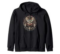 Thunderbird Native American Tribal Dreamcatcher Minimal Art Zip Hoodie