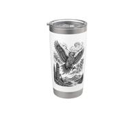 Thunderbird Sacred Spirit Bird Native Legend Line Art Stainless Steel Insulated Tumbler