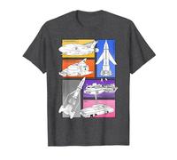 Thunderbirds 1-5 FAB 1 Vehicle Colour Panels T-Shirt, Men, Dark Heather Grey, Large