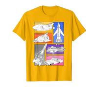 Thunderbirds 1-5 FAB 1 Vehicle Colour Panels T-Shirt, Men, Golden Yellow, Medium