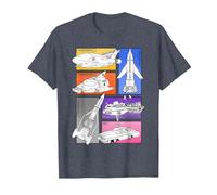 Thunderbirds 1-5 FAB 1 Vehicle Colour Panels T-Shirt, Men, Heather Blue, Small