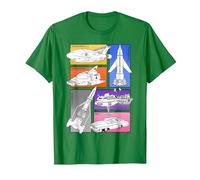 Thunderbirds 1-5 FAB 1 Vehicle Colour Panels T-Shirt, Men, Kelly Green, Large