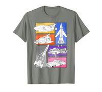 Thunderbirds 1-5 FAB 1 Vehicle Colour Panels T-Shirt, Men, Olive Heather, Small