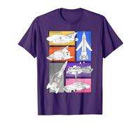 Thunderbirds 1-5 FAB 1 Vehicle Colour Panels T-Shirt, Men, Purple, Large