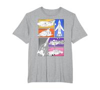 Thunderbirds 1-5 FAB 1 Vehicle Colour Panels T-Shirt, Men's Big and Tall, Heather Grey, 3X Tall