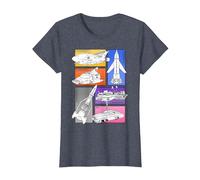 Thunderbirds 1-5 FAB 1 Vehicle Colour Panels T-Shirt, Women, Heather Blue, Medium