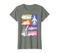 Thunderbirds 1-5 FAB 1 Vehicle Colour Panels T-Shirt, Women, Olive Heather, Large