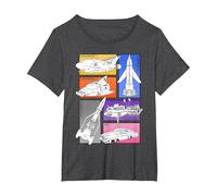 Thunderbirds 1-5 FAB 1 Vehicle Colour Panels T-Shirt, Women's Plus, Dark Heather Grey, 4X