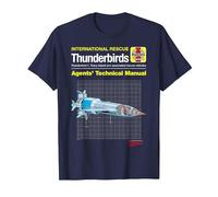 Thunderbirds Agents' Technical Manual Thunderbird 1 T-Shirt, Men, Navy Blue, Medium
