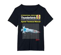 Thunderbirds Agents' Technical Manual Thunderbird 1 T-Shirt, Women's Plus, Black, 6X