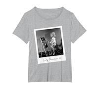 Thunderbirds Lady Penelope Painting Retro Photo T-Shirt, Women's Plus, Heather Grey, 5X