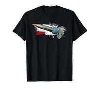 Thunderbirds Thunderbird 1 Rocket Plane Splatter Effect T-Shirt, Men, Black, Large