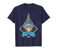Thunderbirds Thunderbird 1 Rocket Ship Badge T-Shirt, Men, Navy Blue, 6X-Large