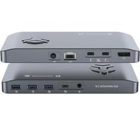 Thunderbolt 3 Dock with M.2 NVMe/NGFF Enclosure and Fan, Yottamaster 9 in 1 40Gbps Docking Station with 8K@60Hz Dual 4K@30Hz Ethernet - [MS5]