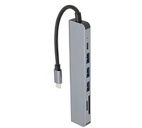 Thunderbolt 3 Hub, Usb C Dongle USB 3.0 7 in 1 Portable Aluminium Alloy with Three USB3.0 for Laptop for Ther USB C Devices for MacBook Pro for MacBook Air